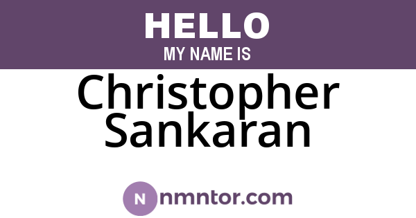 Christopher Sankaran