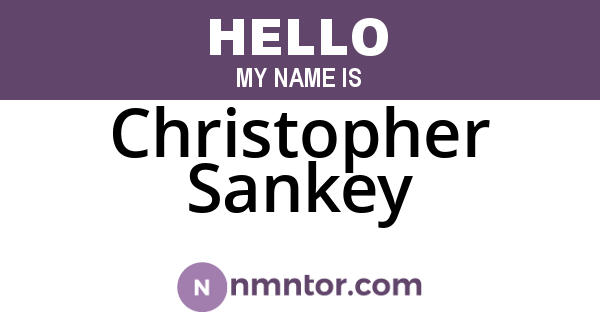 Christopher Sankey