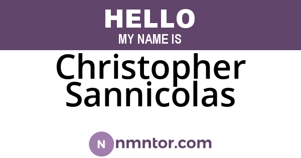 Christopher Sannicolas