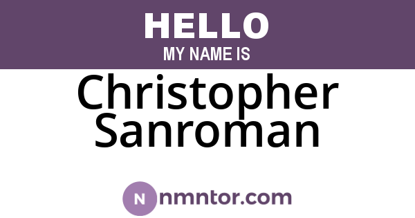 Christopher Sanroman