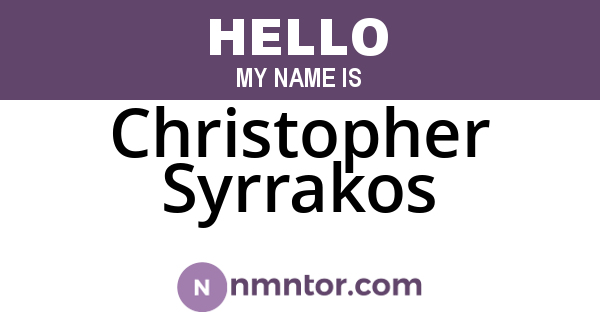 Christopher Syrrakos