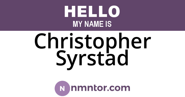 Christopher Syrstad