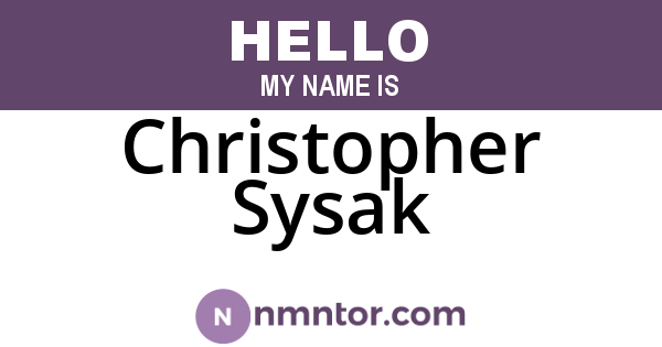 Christopher Sysak