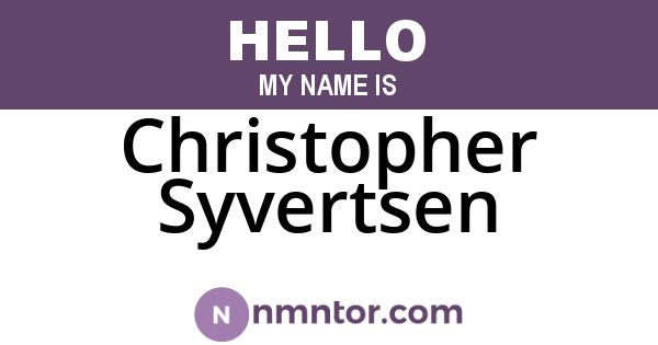Christopher Syvertsen