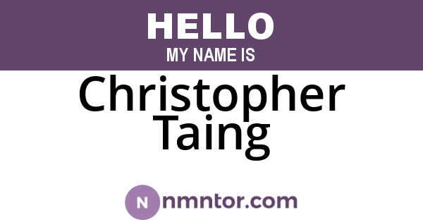 Christopher Taing