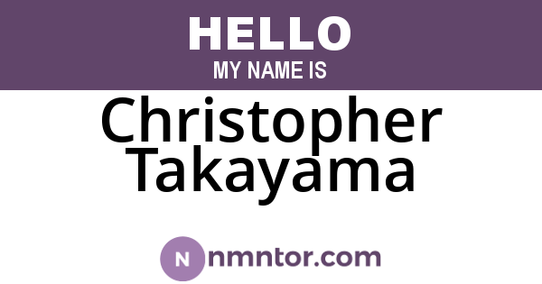 Christopher Takayama
