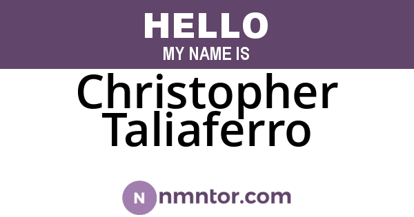 Christopher Taliaferro
