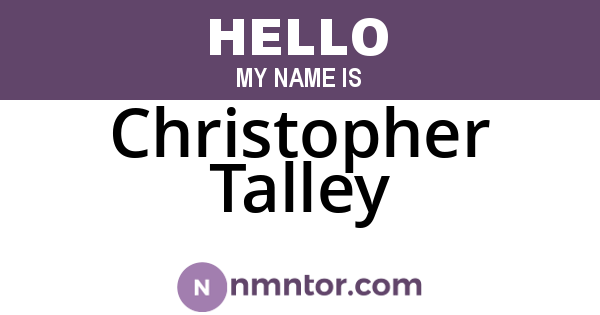 Christopher Talley