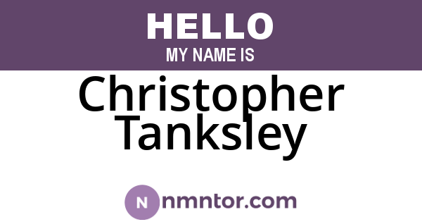 Christopher Tanksley
