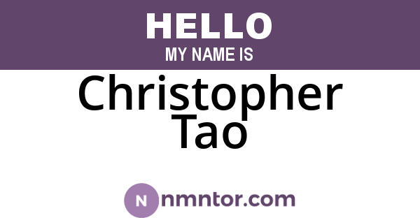 Christopher Tao