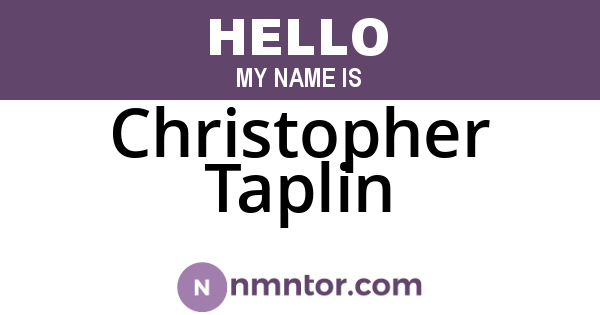 Christopher Taplin