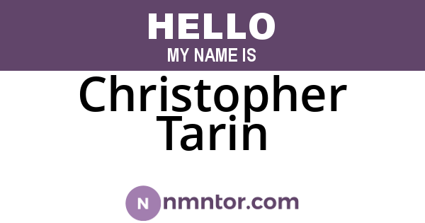 Christopher Tarin