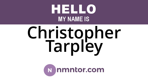Christopher Tarpley