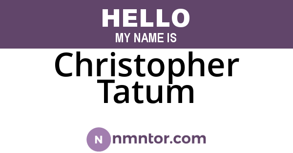 Christopher Tatum