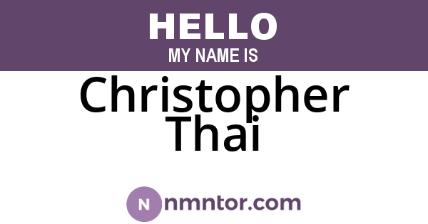 Christopher Thai