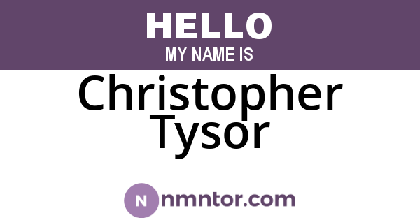 Christopher Tysor