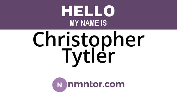 Christopher Tytler