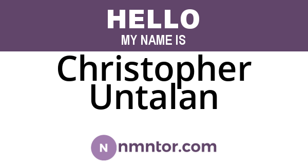 Christopher Untalan