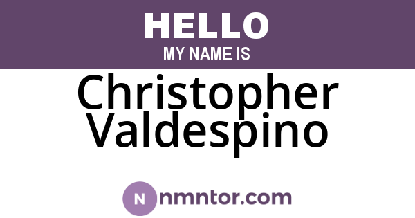 Christopher Valdespino