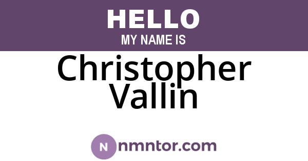 Christopher Vallin