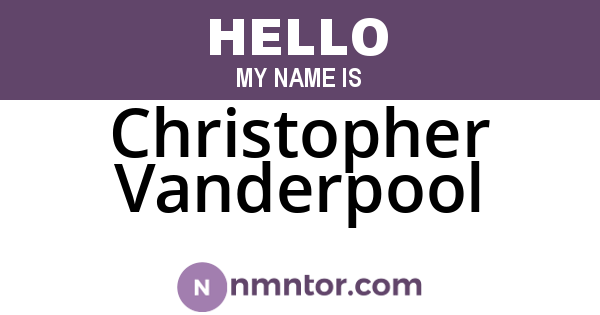 Christopher Vanderpool
