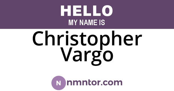 Christopher Vargo