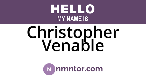 Christopher Venable