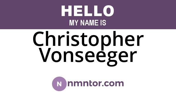 Christopher Vonseeger