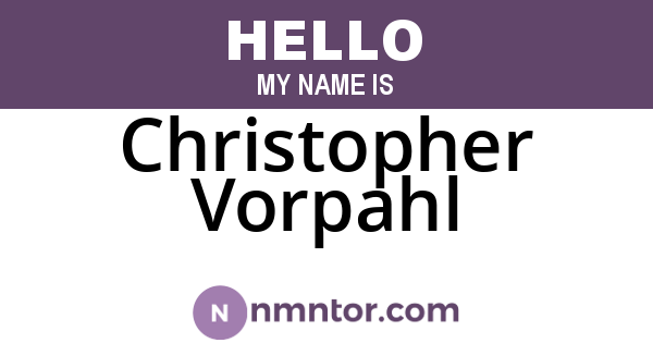 Christopher Vorpahl
