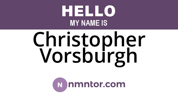 Christopher Vorsburgh