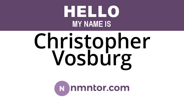 Christopher Vosburg