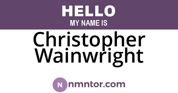 Christopher Wainwright