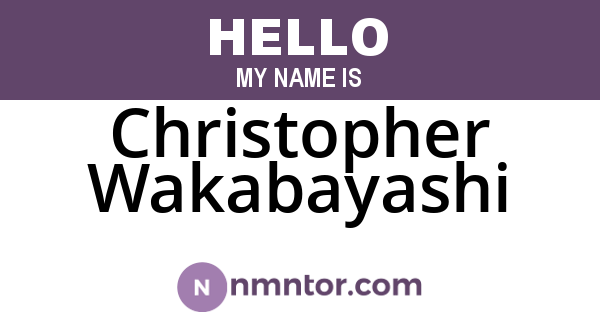 Christopher Wakabayashi