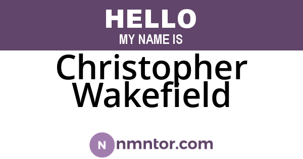 Christopher Wakefield