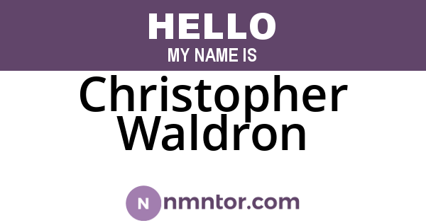Christopher Waldron