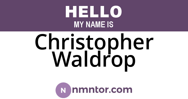 Christopher Waldrop