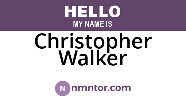 Christopher Walker