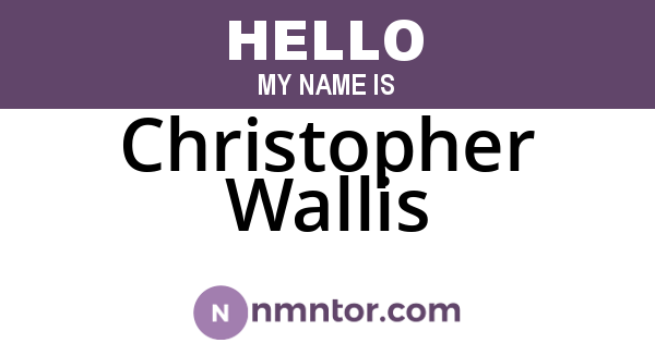 Christopher Wallis