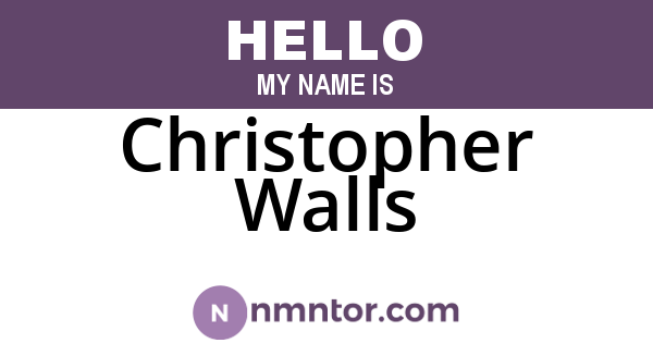 Christopher Walls