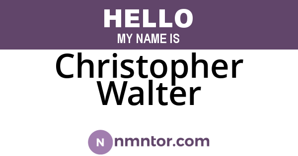 Christopher Walter