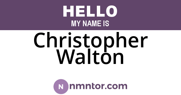 Christopher Walton