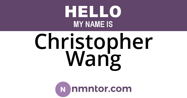 Christopher Wang