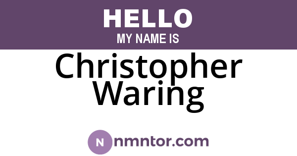 Christopher Waring