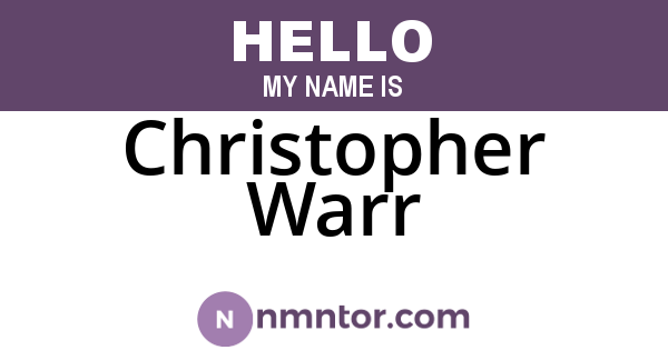Christopher Warr