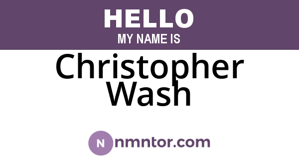 Christopher Wash