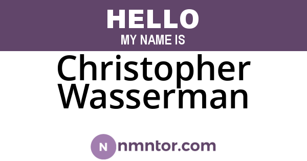 Christopher Wasserman