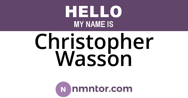 Christopher Wasson