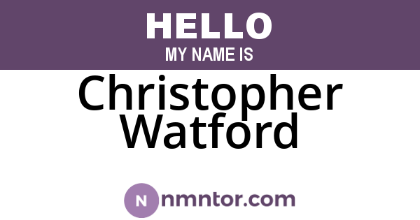 Christopher Watford