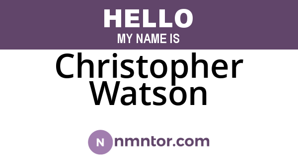 Christopher Watson