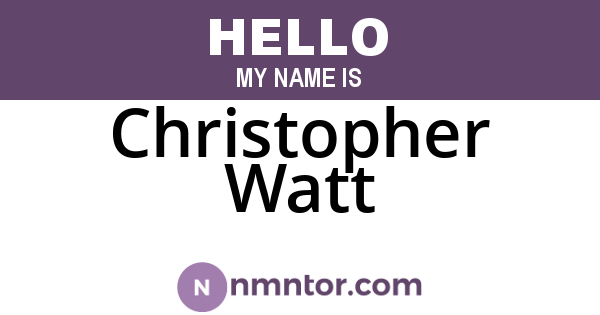 Christopher Watt